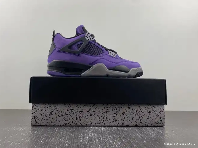 Kick Theory x Suede Scott Jordan 4 Purple Air Travis 0623